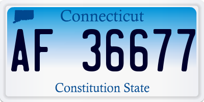 CT license plate AF36677