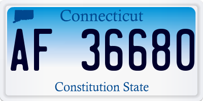 CT license plate AF36680