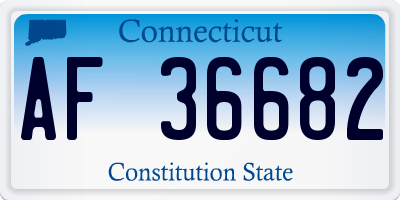 CT license plate AF36682