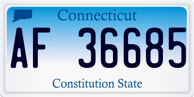 CT license plate AF36685