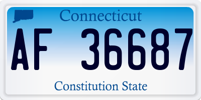 CT license plate AF36687