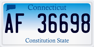 CT license plate AF36698