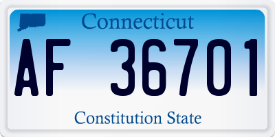 CT license plate AF36701