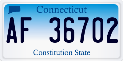 CT license plate AF36702