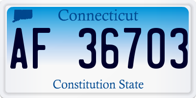 CT license plate AF36703