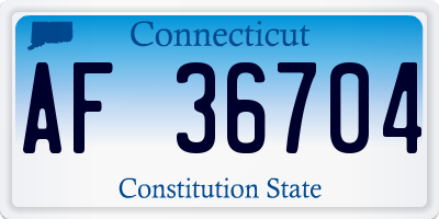 CT license plate AF36704