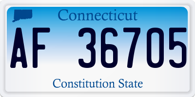 CT license plate AF36705