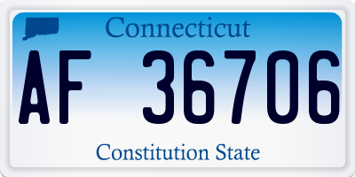 CT license plate AF36706