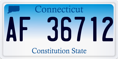 CT license plate AF36712