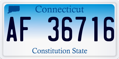 CT license plate AF36716