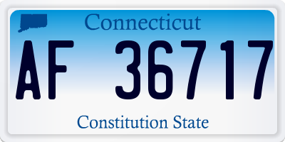 CT license plate AF36717