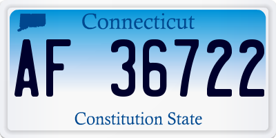 CT license plate AF36722