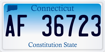 CT license plate AF36723