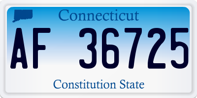 CT license plate AF36725