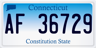 CT license plate AF36729