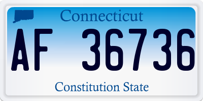 CT license plate AF36736