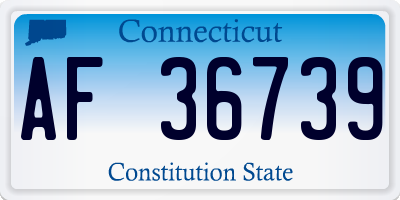 CT license plate AF36739