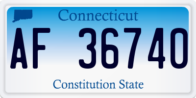 CT license plate AF36740