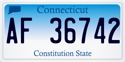 CT license plate AF36742