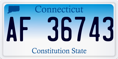 CT license plate AF36743