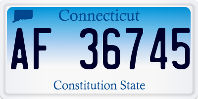 CT license plate AF36745