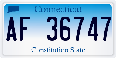 CT license plate AF36747