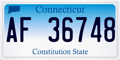 CT license plate AF36748