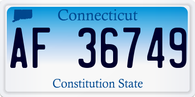 CT license plate AF36749