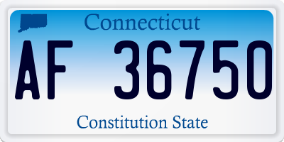 CT license plate AF36750