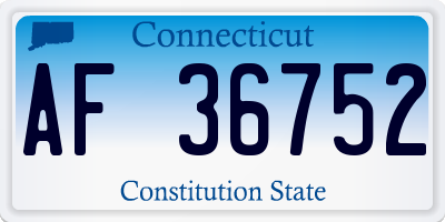 CT license plate AF36752