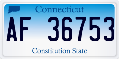 CT license plate AF36753