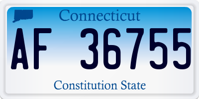 CT license plate AF36755