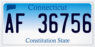 CT license plate AF36756