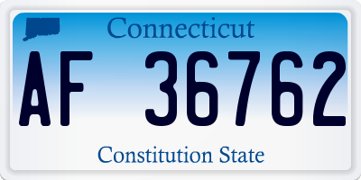 CT license plate AF36762