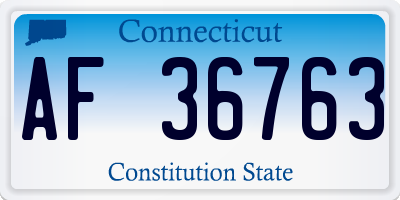 CT license plate AF36763