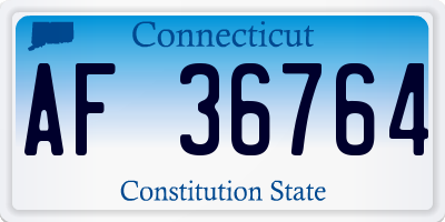 CT license plate AF36764