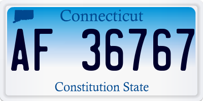 CT license plate AF36767