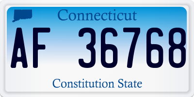 CT license plate AF36768