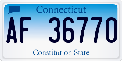 CT license plate AF36770