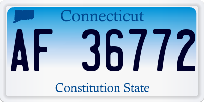 CT license plate AF36772