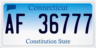 CT license plate AF36777