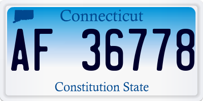 CT license plate AF36778