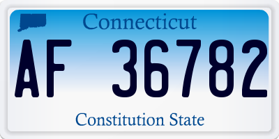 CT license plate AF36782