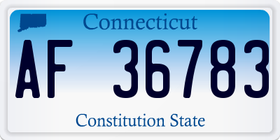 CT license plate AF36783