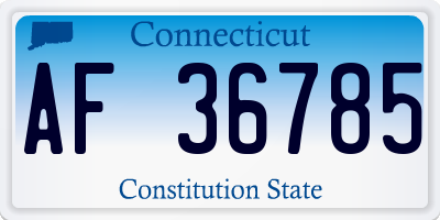 CT license plate AF36785