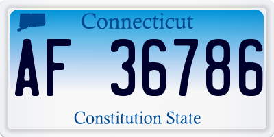 CT license plate AF36786