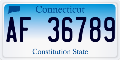 CT license plate AF36789