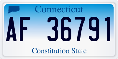 CT license plate AF36791