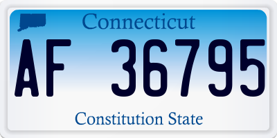 CT license plate AF36795