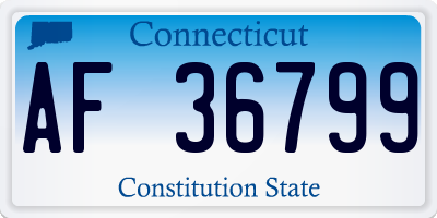 CT license plate AF36799